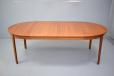 Vintage circular dining table in teak on triangular legs - view 7