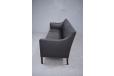 Jacob Kjaer design vintage black leather 3 seat sofa  - view 4