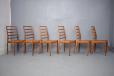 High ladder back dining chairs in vintage rosewood model no 82 designed by Niels O Moller