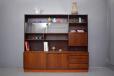 Vintage rosewood wall unit with bar cabinet and magazine shelf