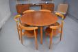 Fritz Hansen production vintage teak and beech dining chairs and table - Heart Set