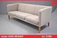 Hans wegner sofa with high sides in grey fabric - view 1