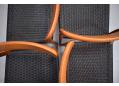 Rich teak frames contrast the black paper cord perfectly. 