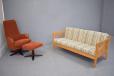 Erik O Jorgensen 2 seat sofa with beech showframe and striped upholstery - view 11