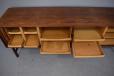 Long sideboard in vintage rosewood with sliding tambour doors - Rosengren Hansen design - view 8