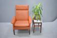 Hans Olsen vintage leather armchair with high back  - view 10