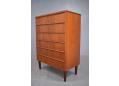 6 drawer chest with lipped handles, midcentury Danish design