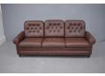 Classic Danish 3 seat sofa from mid 1970s with brown colour originl leather upholstery