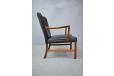 Midcentury Ole Wanscher design vintage rosewood armchair in black leather