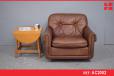 Vintage amchair in brown leather upholstery | 1970s retro - view 1