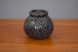 Round black pitted pot made by Scheurich Keramic