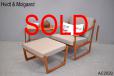 Midcentury teak armchair with footstool from France & Son - view 1