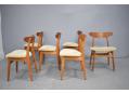 Vintage oak frame with teak back rest dining chairs model CH30 from 1954