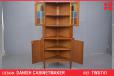 Vintage teak corner cabinet with glass doors - view 1