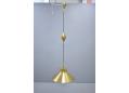 Polished brass rise & fall light designed in 1938 by Fritz Schlegel for Lyfa.