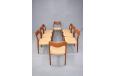 1951 design vintage teak frame dining chairs designed by Niels Moller