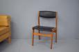 Dyrlund Smith teak frame dining chair in black vinyl upholstery - view 2