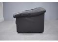 Black leather upholstered modern 2 seat sofa.