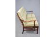 2 seater beech frame sofa with dark stain finish produced 1975 by Farstrup Mobelfabrik