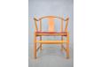 early 1950s production CHINA chair with red leather seat pad over original papercord seat