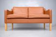 Mogens Hasnen production 2 seater MH195 sofa in ox leather upholstery for sale