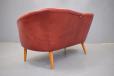 Vintage heart shape 2 seater sofa in red leather for sale