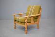 Vintage oak frame brutalist style armchair
