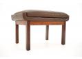 Danish brown leather ottoman / footstool with rosewood frame. SOLD
