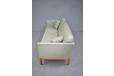 Modern danish 2 seat sofa in pale grey leather upholstery  - view 8