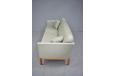 Modern danish 3 seat sofa in pale grey leather upholstery  - view 8