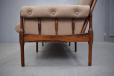 Vintage rosewood frame 3 eater sofa with brown leather cushions made by Torbjorn Afdal