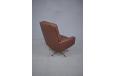 Vintage brown leather retro swivel chair from 1970s - view 5