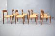 Midcentury teak and papercord dining chairs by Niels O Moller