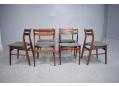 6 rosewood dining chairs made in Denmark with new upholstery.