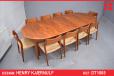 Vintage teak dining table with 3 extra leaves | Henry Kjaernulf design - view 1