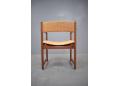 Model 350 armchair with teak frame & armreast with rosewood insets.