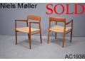 Niels Moller teak armchair| Model 56 | New cord seat
