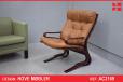 SKYLINE armchair in beech and brown leather | Hove Mobler - view 1