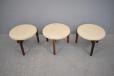 3 matching stools with creamvinyl upholstery and rosewood frames are rare to find included