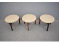 3 matching stools with creamvinyl upholstery and rosewood frames are rare to find included