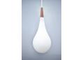 Two-layer opaline glass drop pendant made in Denmark by Holmegaard.