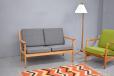 Vintage oak frame GE265 sofa designed by Hans Wegner  - view 2