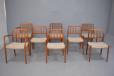 Exclusive set of Niels Moller dining chairs with woven seat  - view 4
