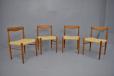 Vintage teak dining suite produced by BRAMIN with extending dining table and 4 x side chairs designed by Henry W Klein
