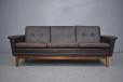 Vintage brown leather & rosewood 3 seat sofa by Svend Skipper  - view 2
