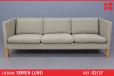 Soren Lund production 3 seater box sofa in grey fabric upholstery - view 1