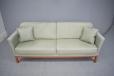 Modern danish 2 seat sofa in pale grey leather upholstery  - view 5