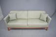 Modern danish 3 seat sofa in pale grey leather upholstery  - view 5