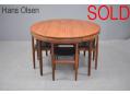 Hans Olsen dining table with 4 chairs | Extendable