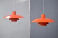 1966 Poul Henningsen PH4/3 pendant light in orange powder coat